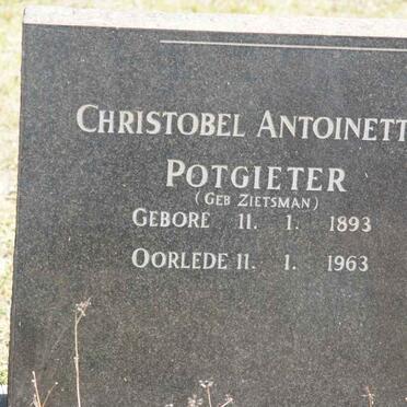 POTGIETER Christobel Antoinette nee ZIETSMAN 1893-1963