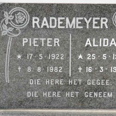RADEMEYER Pieter 1922-1982 &amp; Alida 1931-1993