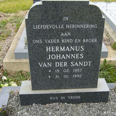 SANDT Hermanus Johannes, van der 1957-1992
