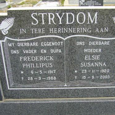 STRYDOM Frederick Phillipus 1917-1988 &amp; Elsie Susanna 1921-2003