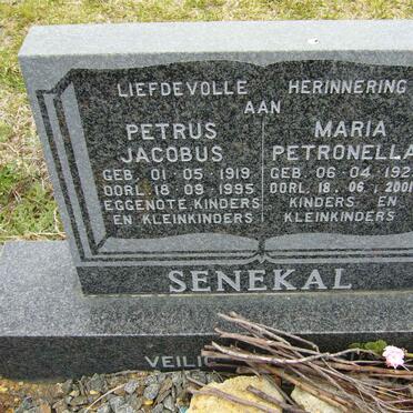 SENEKAL Petrus Jacobus 1919-1995 &amp; Maria Petronella 1922-2001