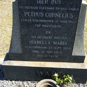 SWART Petrus Cornelius 1900-1947 &amp; Isabella Maria ZONDAGH 1899-1954