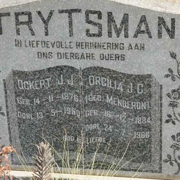 TRYTSMAN Ockert J.J. 1876-1950 &amp; Orcelia J.C. MENDERON 1884-1966