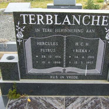 TERBLANCHE Hercules Petrus 1916-1998 &amp; H.C.H. 1919-1997