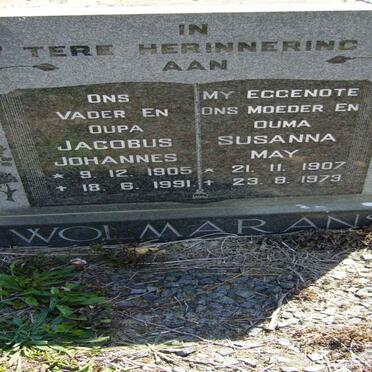 WOLMARANS Jacobus Johannes 1905-1991 &amp; Susanna MAY 1907-1973