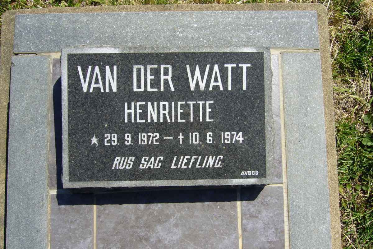 WATT Henriette, van der 1972-1974