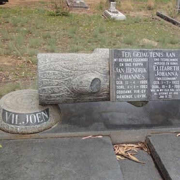 VILJOEN Jan Hendrik Johannes 1909-1963 &amp; Elizabeth Johanna WASSERMANN 1902-1985