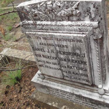 NIEKERK Daniel J.H., van 1867-1934 &amp; Hendrina J. HATTINGH 1869-1932