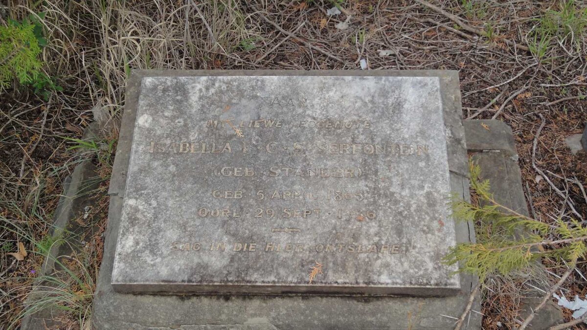 SERFONTEIN Isabella F.C.S. nee STANDER 1865-1936