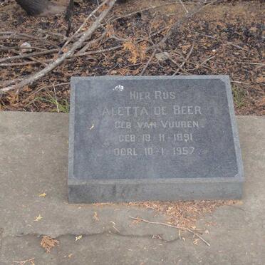 BEER Aletta, de nee VAN VUUREN 1891-1957