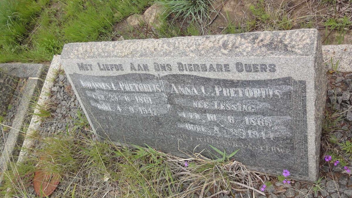 PRETORIUS Johannes L. 1861-1947 &amp; Anna L. LESSING 1865-1941