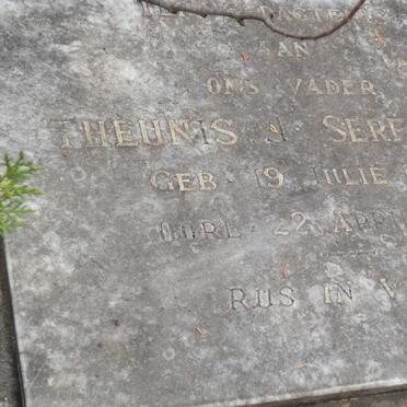 SERFONTEIN Theunis J. 1866-1948