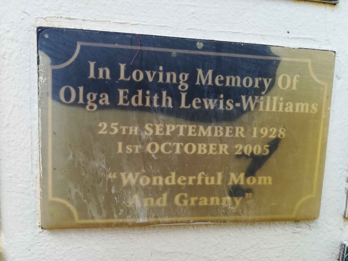 WILLIAMS Olga Edith, LEWIS 1928-2005