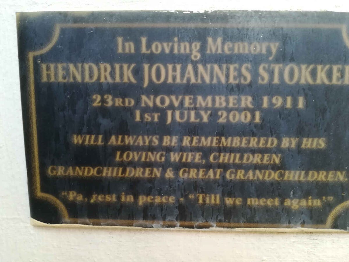 STOKKER Hendrik Johannes 1911-2001