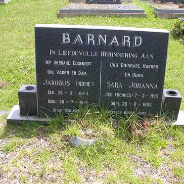 BARNARD Jakobus 1894-1979 &amp; Sara Johanna BEUKES 1896-1983