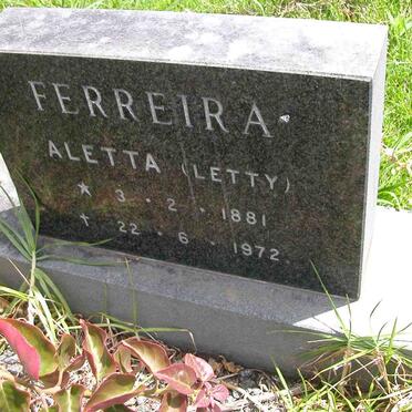 FERREIRA Aletta 1881-1972