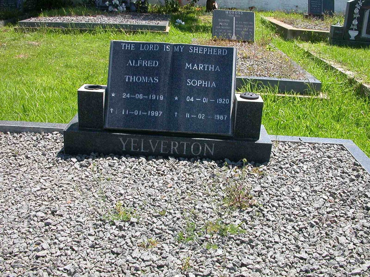 YELVERTON Alfred Thomas 1919-1997 &amp; Martha Sophia 1920-1987