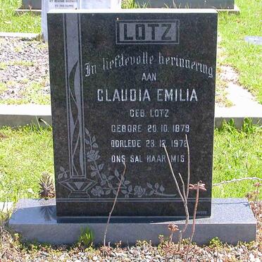 LOTZ Claudia Emilia nee LOTZ 1879-1972