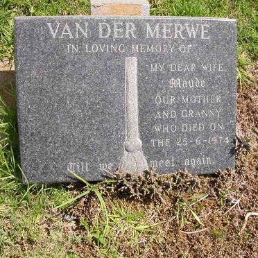 MERWE Maude, van der   -1974