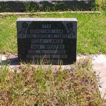 NIEKERK Rosa Lange, van 1888-1959