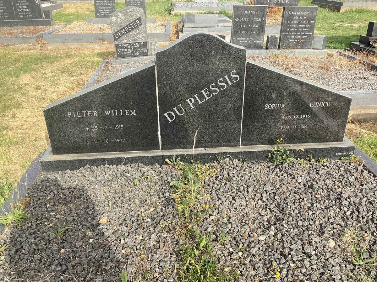 PLESSIS Pieter Willem, du 1915-1977 &amp; Sophia Eunice 1916-2006