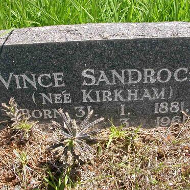 SANDROCK Vince nee KIRKHAM 1881-1961
