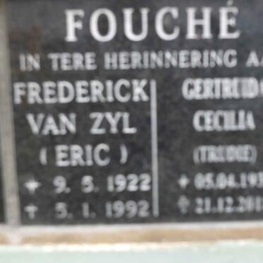 FOUCHE Frederick Van Zyl 1922-1992 &amp; Gertruida Cecilia -2018