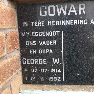 GOWAR George W. 1914-1992