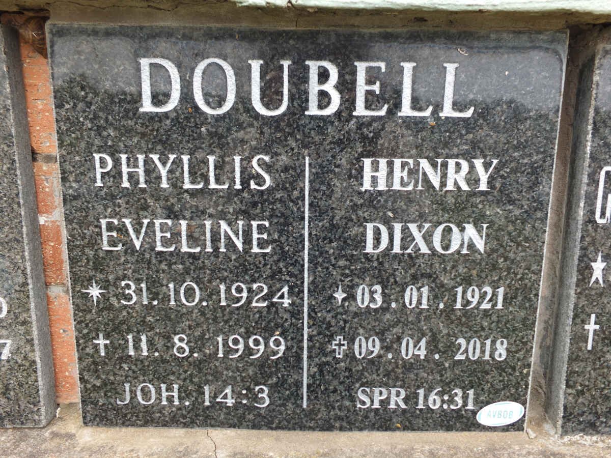 DOUBELL Henry Dixon 1921-2018 &amp; Phyllis Eveline 1924-1999