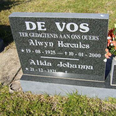 VOS Alwyn Hercules, de 1925-2000 &amp; Alida Johanna 1921-
