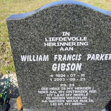 GIBSON William Francis Parker 1924-2003