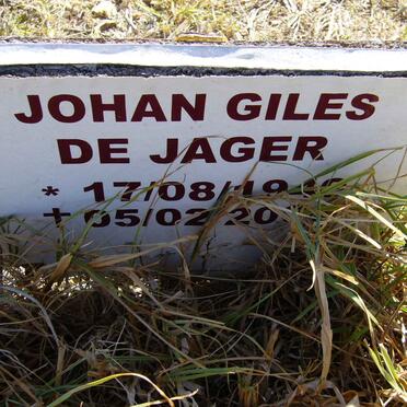 JAGER Johan Giles, de 1940-2006