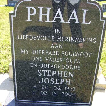 PHAAL Stephen Joseph 1923-2004