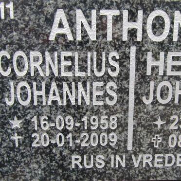 ANTHONY Cornelius JOHANNES 1958-2009 :: ANTHONY Hester Johanna 1929-2017