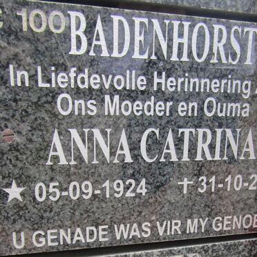 BADENHORST Anna Catrina 1924-2012