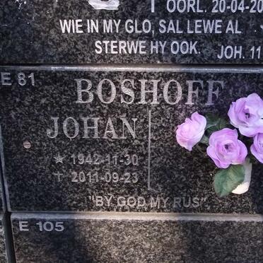 BOSHOFF Johan 1942-2011