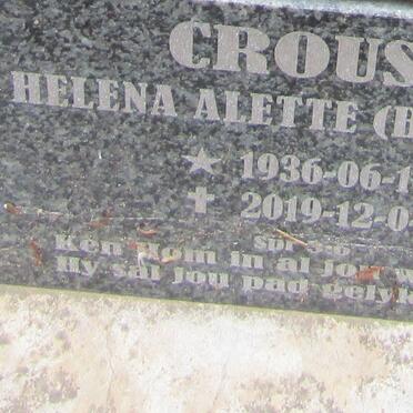 CROUSE Helena Alette BOOYSEN 1936-2019