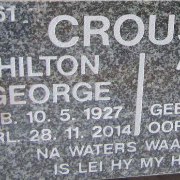 CROUSE Hilton George 1927-2014 &amp; Aletta Maria 1929-2017