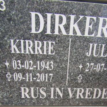 DIRKER Kirrie 1943-2017 :: DIRKER Julia 1948-