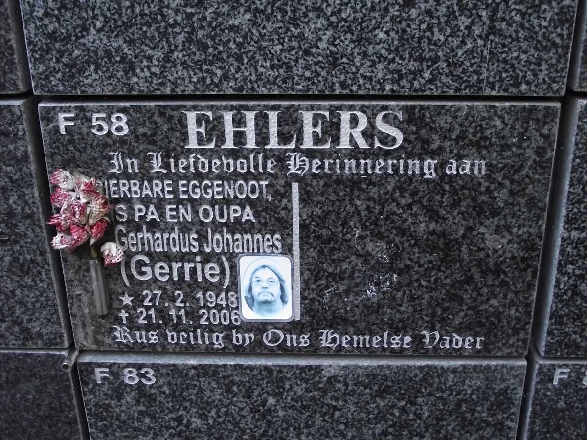 EHLERS Gerhardus Johannes 1948-2006