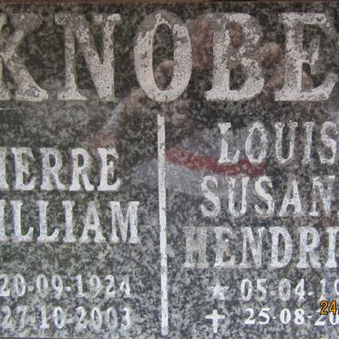KNOBEL Pierre William 1924-2003 &amp; Louisa Susanna Hendrika 1939-2016