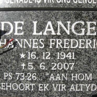 LANGE Johannes Frederick, de 1941-2007