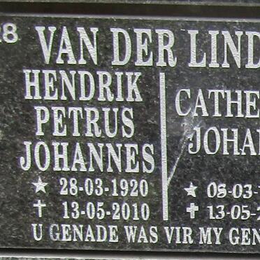 LINDE Hendrik Petrus Johannes, van der 1920-2010 &amp; Catherina Johanna 1916-2013