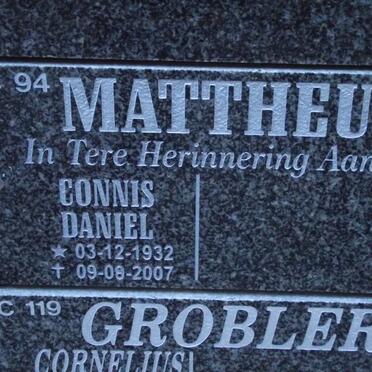 MATTHEUS Connis Daniel 1932-2007