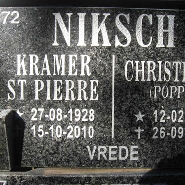 NIKSCH Kramer St Pierre 1928-2010 &amp; Christina G. 1929-2011
