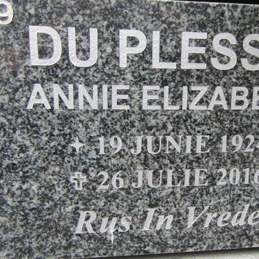 PLESSIS Annie Elizabeth, du 1924-2016