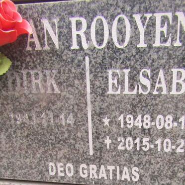 ROOYEN Dirk, van 1943- &amp; Elsabe 1948-2015