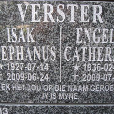 VERSTER Isak Stephanus 1927-2009 &amp; Engela Catherina 1936-2009