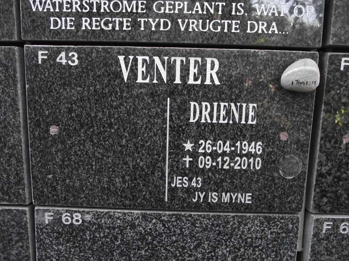 VENTER Drienie 1946-2010