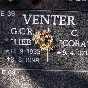 VENTER G.C.R. 1933-1998 &amp; C. 1936-